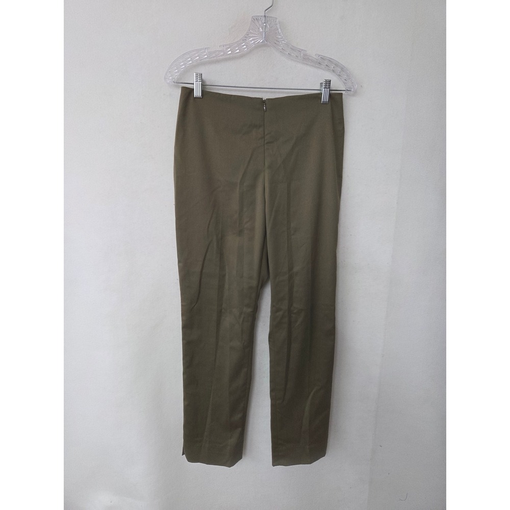 Peace of Cloth Slim Tapered Side Zip Trousers Womens 4 Olive Green Made in NYC
